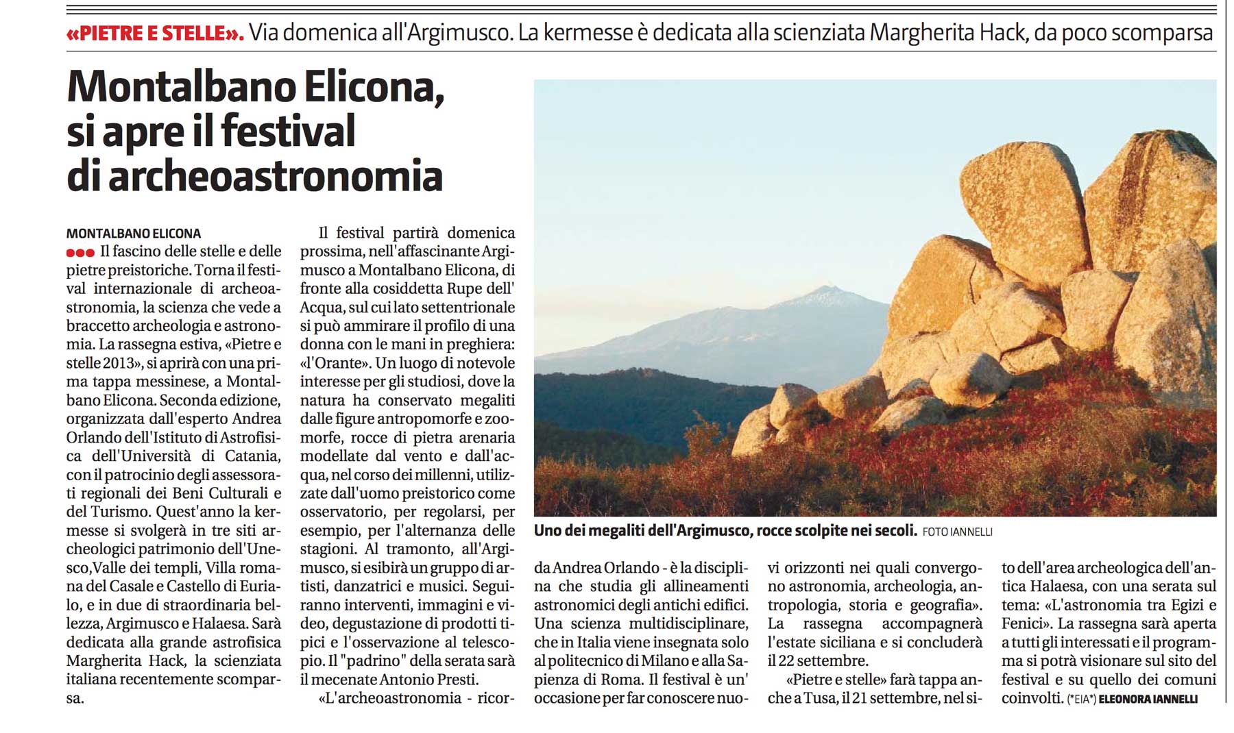 Giornale di Sicilia, 25 luglio 2013