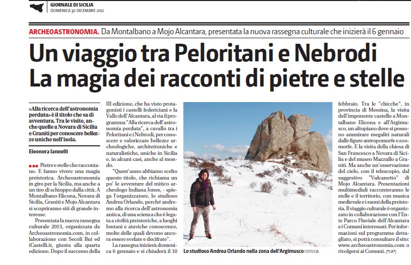 Giornale di Sicilia, 31 dicembre 2012