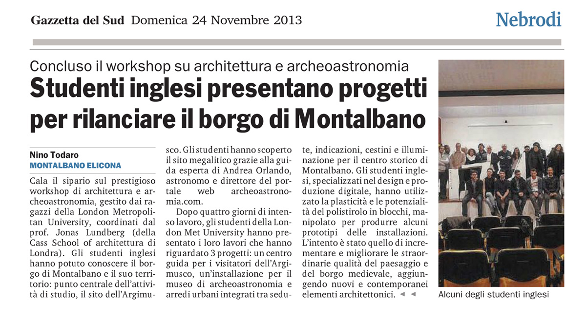 Gazzetta del Sud, 24 novembre 2013